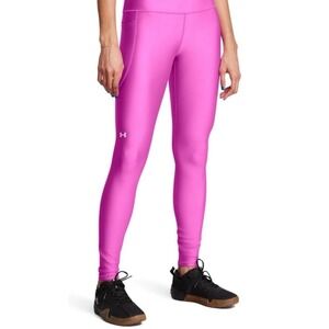 Under Armour Womens High Waisted Pocket Leggings Pink Magenta Activewear Yoga